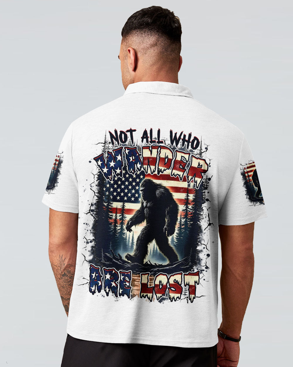 BLISSCORNERS NOT ALL WHO WANDER ARE LOST BIGFOOT ALL OVER PRINT