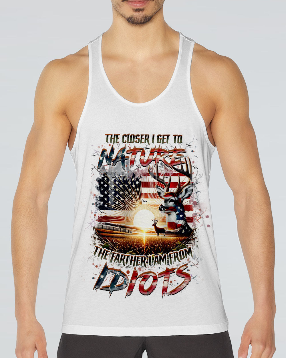 BLISSCORNERS THE CLOSER I GET TO NATURE DEER HUNTING ALL OVER PRINT