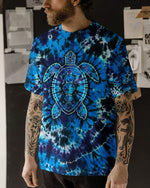 BLISSCORNERS BLUE TURTLE TIE DYE ALL OVER PRINT