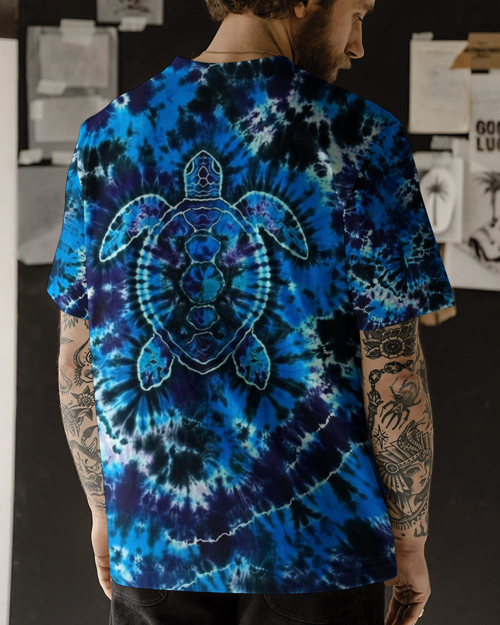 BLISSCORNERS BLUE TURTLE TIE DYE ALL OVER PRINT