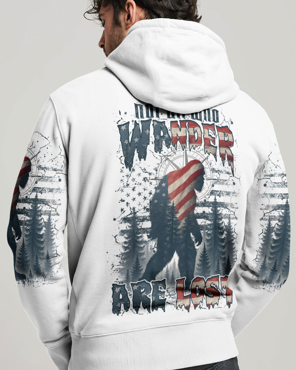 BLISSCORNERS NOT ALL WHO WANDER ARE LOST BIGFOOT ALL OVER PRINT