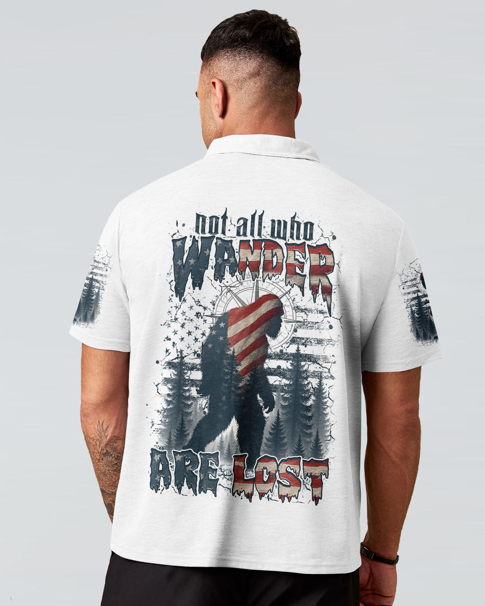 BLISSCORNERS NOT ALL WHO WANDER ARE LOST BIGFOOT ALL OVER PRINT