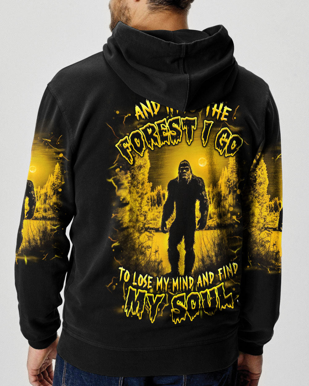 BLISSCORNERS AND INTO THE FOREST I GO BIGFOOT ALL OVER PRINT