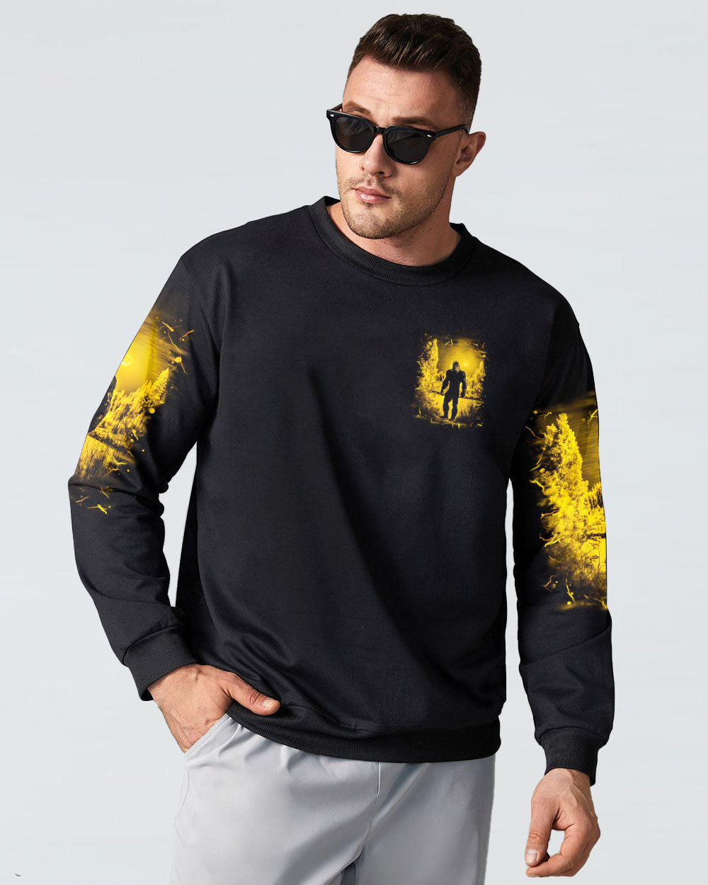 BLISSCORNERS AND INTO THE FOREST I GO BIGFOOT ALL OVER PRINT