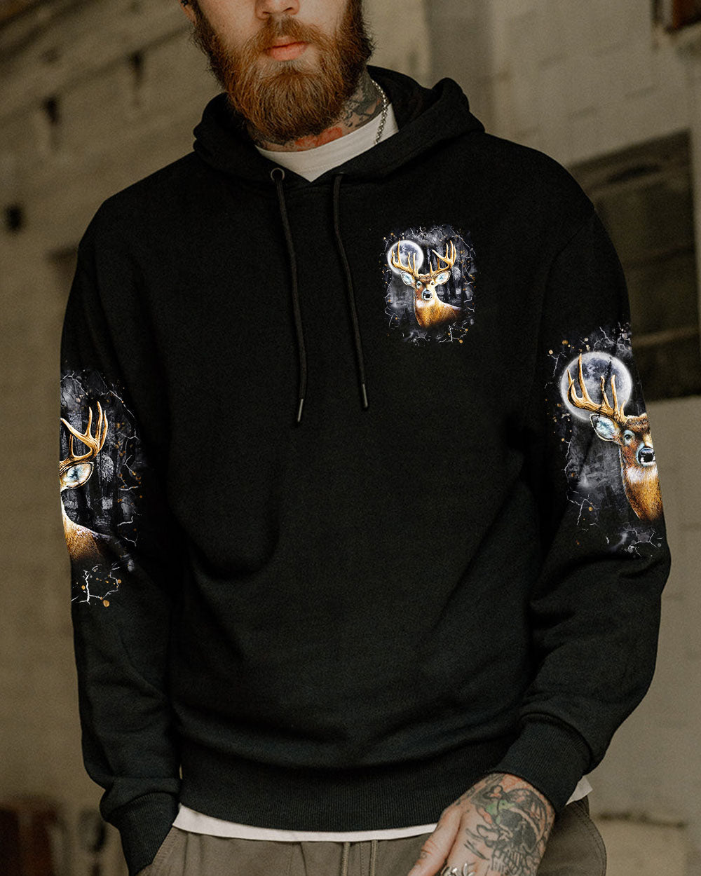 BLISSCORNERS HELLO DARKNESS MY OLD FRIEND DEER ALL OVER PRINT