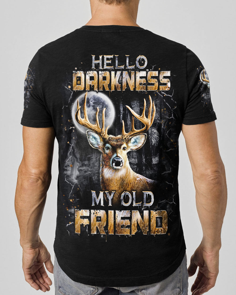 BLISSCORNERS HELLO DARKNESS MY OLD FRIEND DEER ALL OVER PRINT