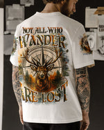BLISSCORNERS NOT ALL WHO WANDER ARE LOST DEER COMPASS ALL OVER PRINT