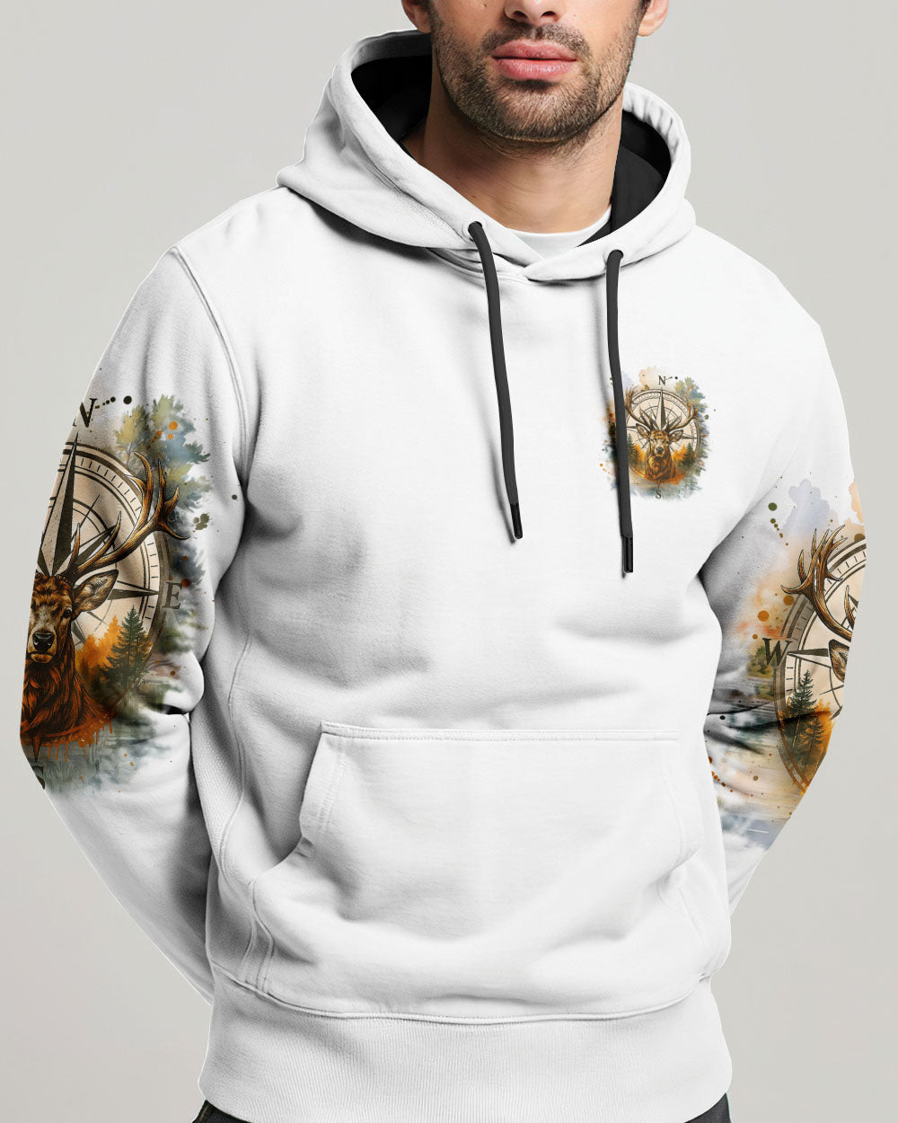 BLISSCORNERS NOT ALL WHO WANDER ARE LOST DEER COMPASS ALL OVER PRINT