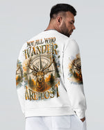 BLISSCORNERS NOT ALL WHO WANDER ARE LOST DEER COMPASS ALL OVER PRINT
