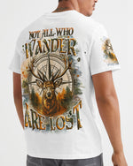 BLISSCORNERS NOT ALL WHO WANDER ARE LOST DEER COMPASS ALL OVER PRINT
