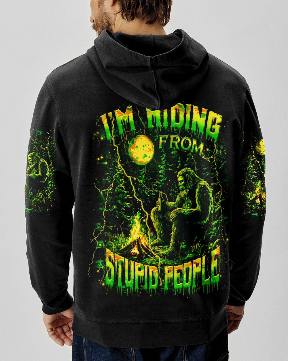 BLISSCORNERS I'M HIDING FROM STUPID PEOPLE BIGFOOT ALL OVER PRINT