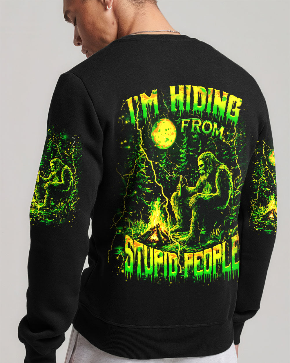 BLISSCORNERS I'M HIDING FROM STUPID PEOPLE BIGFOOT ALL OVER PRINT