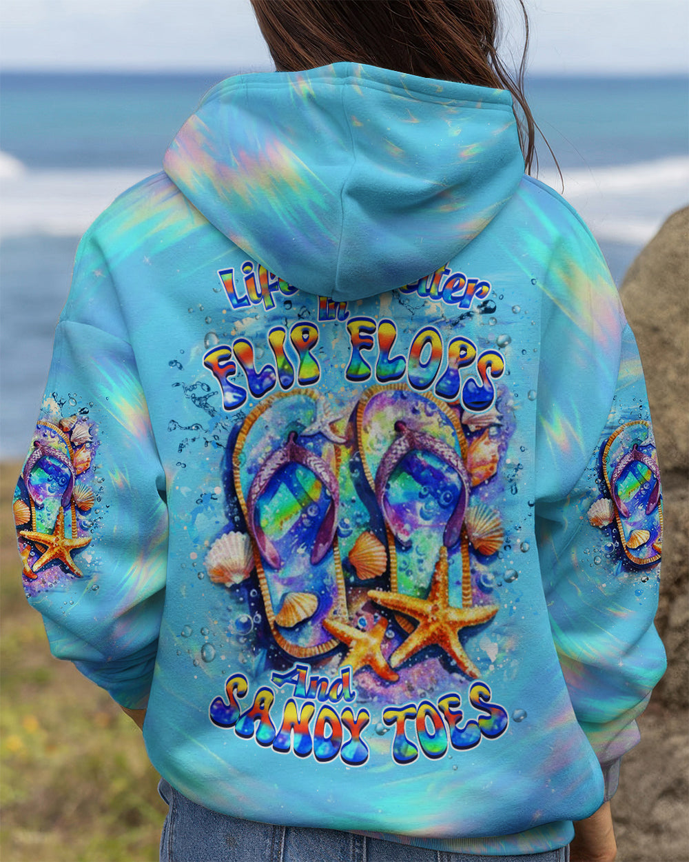 BLISSCORNERS LIFE IS BETTER IN FLIP-FLOPS AND SANDY TOES ALL OVER PRINT