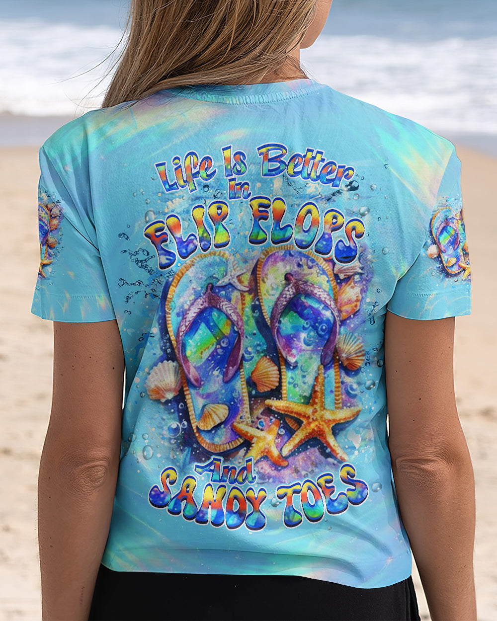 BLISSCORNERS LIFE IS BETTER IN FLIP-FLOPS AND SANDY TOES ALL OVER PRINT