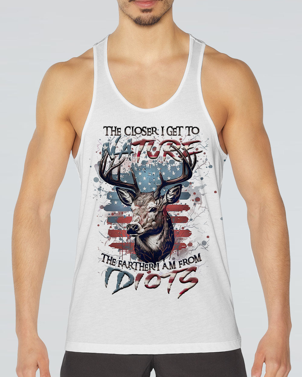 BLISSCORNERS THE CLOSER I GET TO NATURE DEER HUNTING ALL OVER PRINT