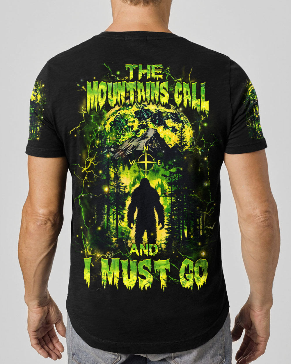 BLISSCORNERS THE MOUNTAINS CALL AND I MUST GO BIGFOOT ALL OVER PRINT