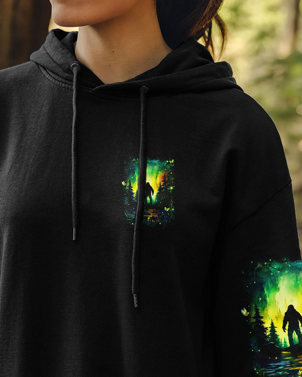 BLISSCORNERS AND INTO THE FOREST I GO BIGFOOT ALL OVER PRINT