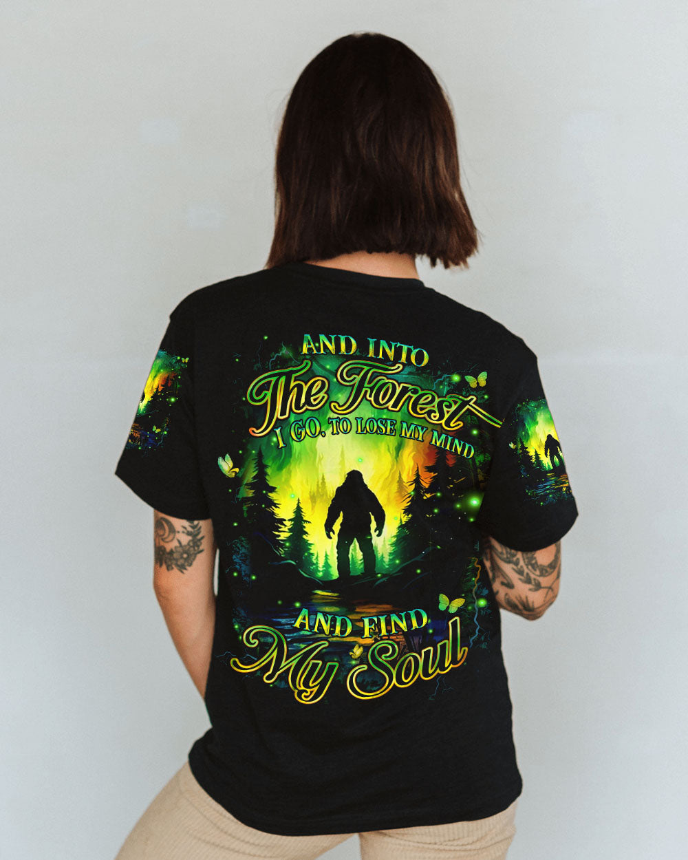 BLISSCORNERS AND INTO THE FOREST I GO BIGFOOT ALL OVER PRINT