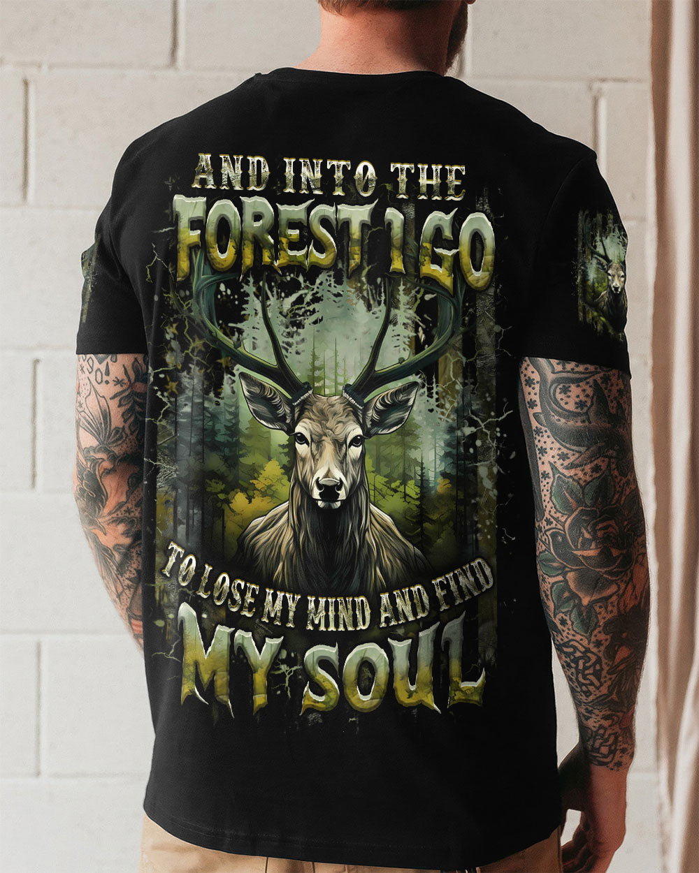 BLISSCORNERS AND INTO THE FOREST I GO DEER ALL OVER PRINT