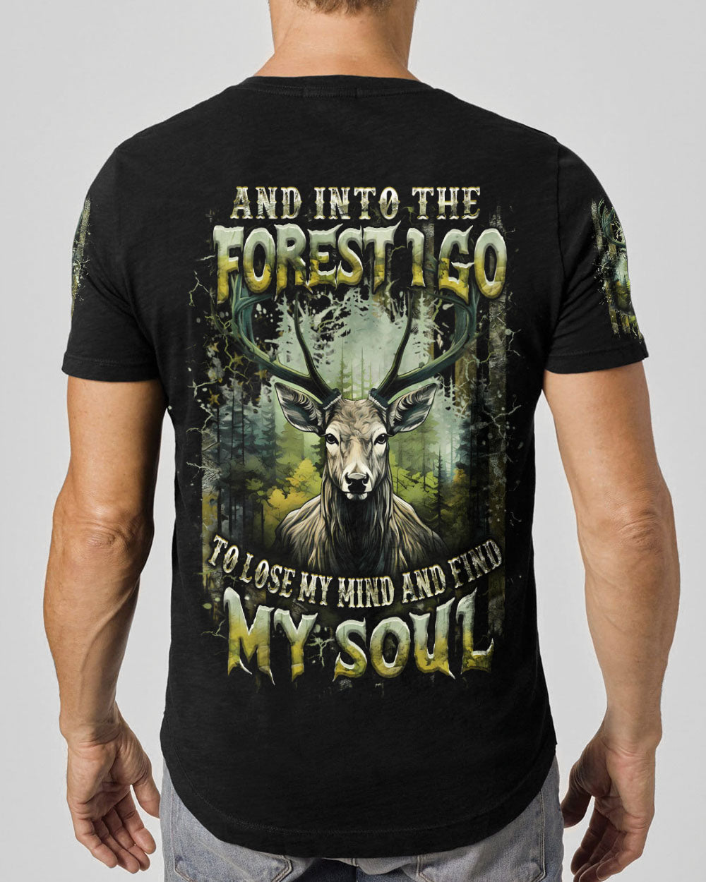 BLISSCORNERS AND INTO THE FOREST I GO DEER ALL OVER PRINT