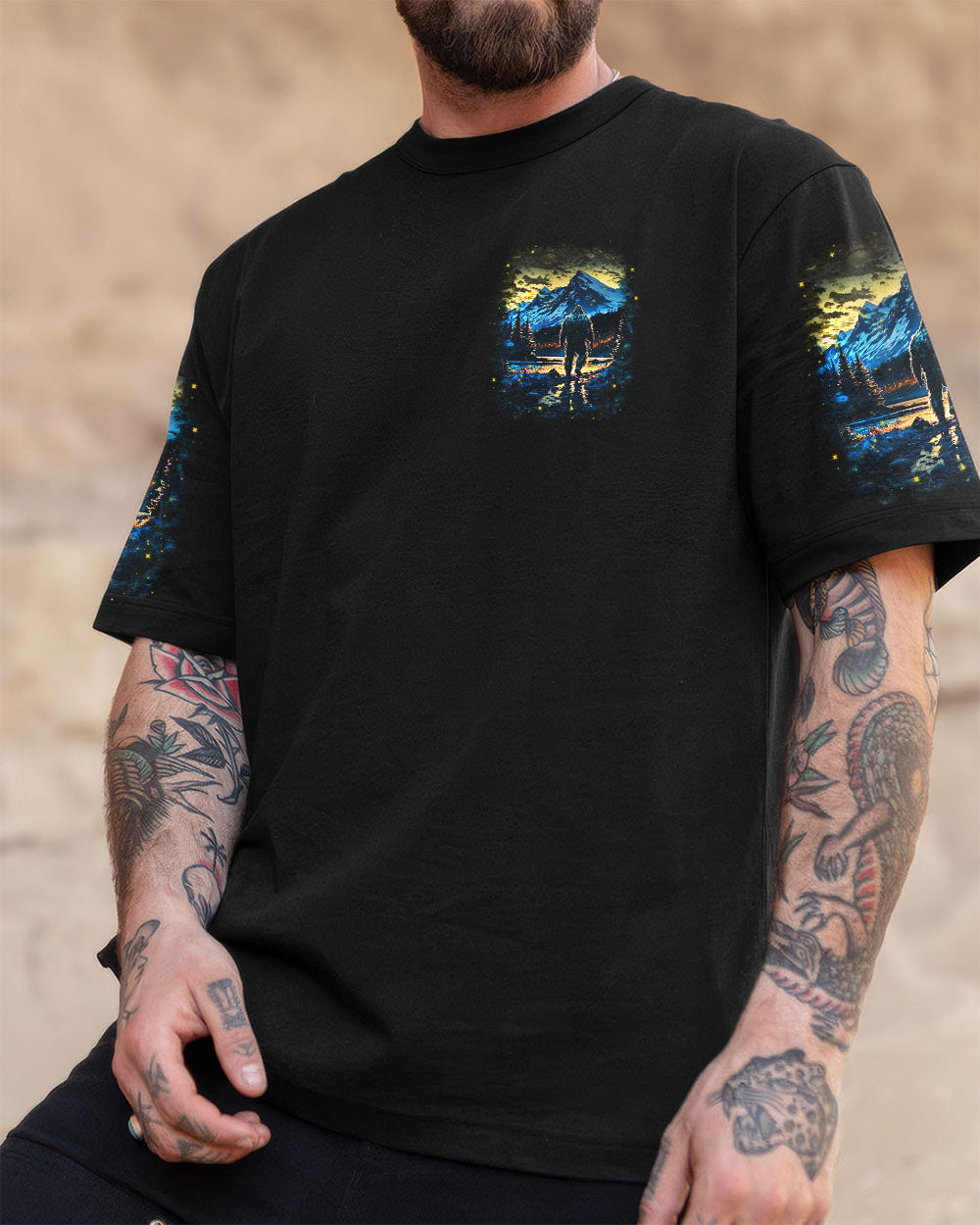 BLISSCORNERS AND INTO THE FOREST I GO BIGFOOT ALL OVER PRINT