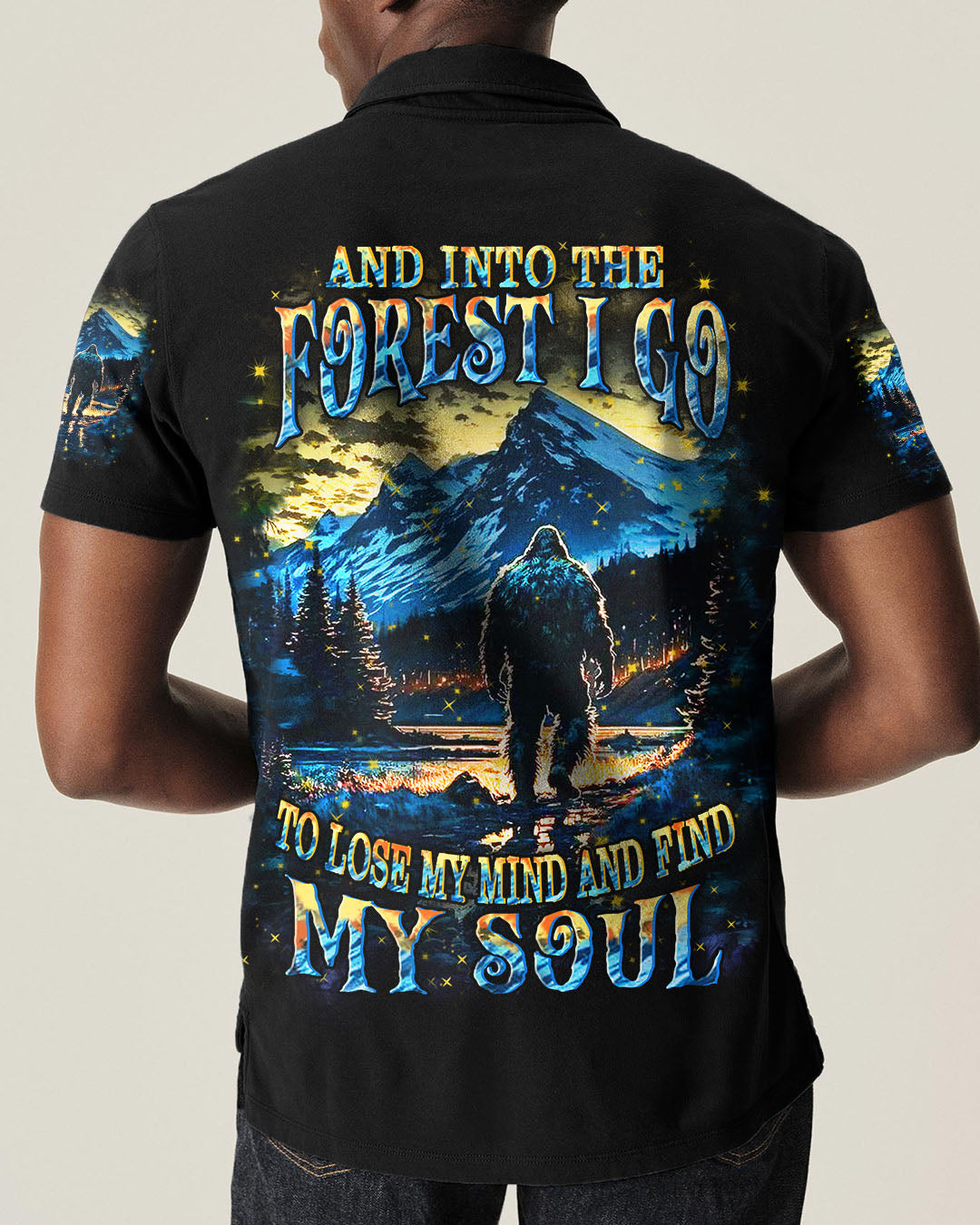 BLISSCORNERS AND INTO THE FOREST I GO BIGFOOT ALL OVER PRINT