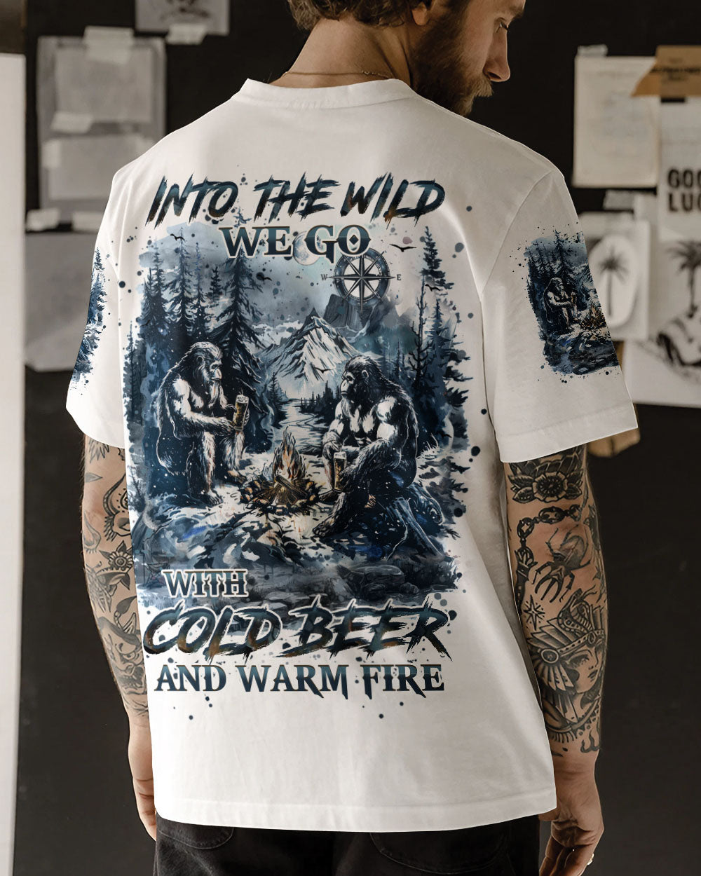 BLISSCORNERS INTO THE WILD WE GO BIGFOOT ALL OVER PRINT