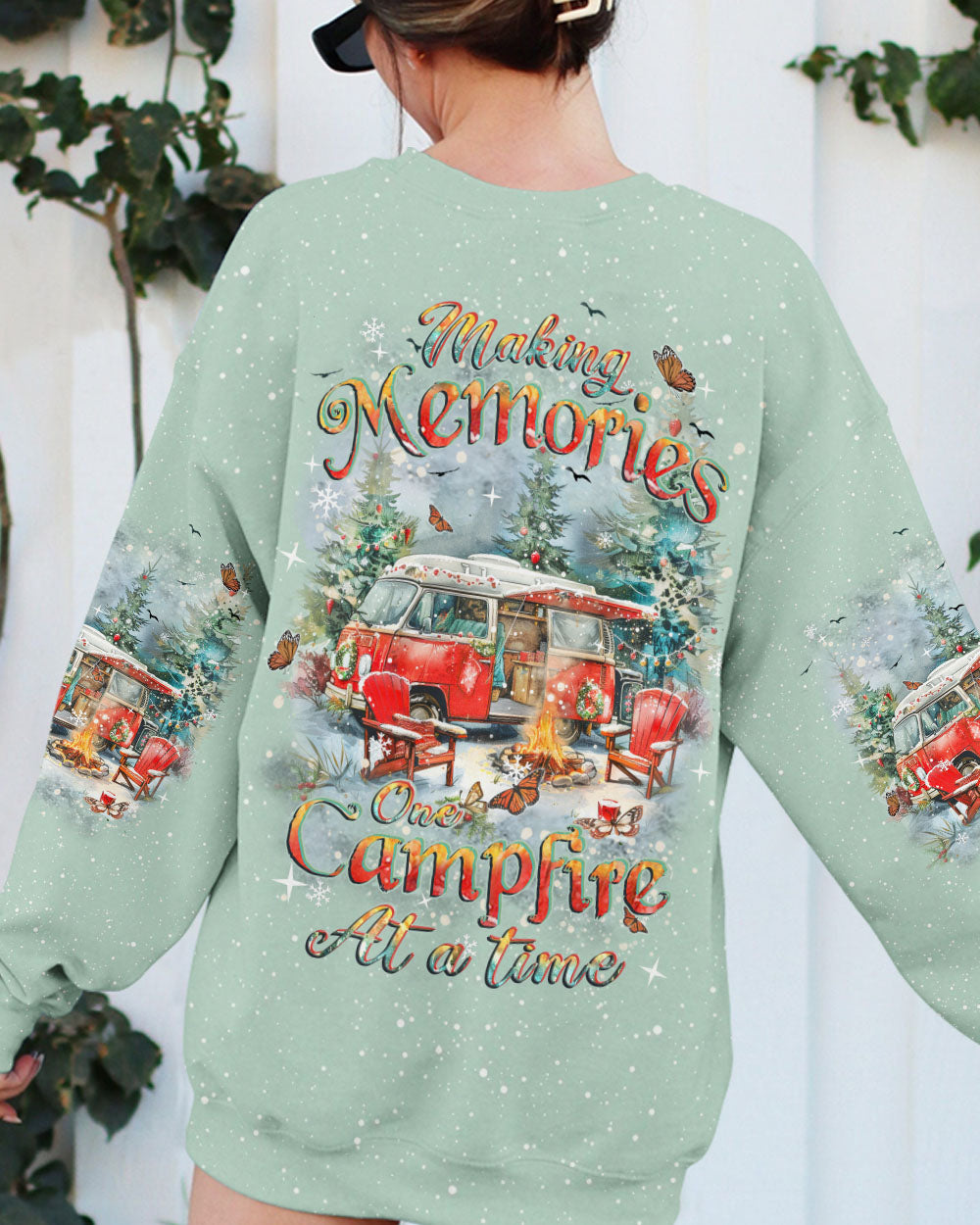 BLISSCORNERS MAKING MEMORIES ONE CAMPFIRE AT A TIME CHRISTMAS ALL OVER PRINT