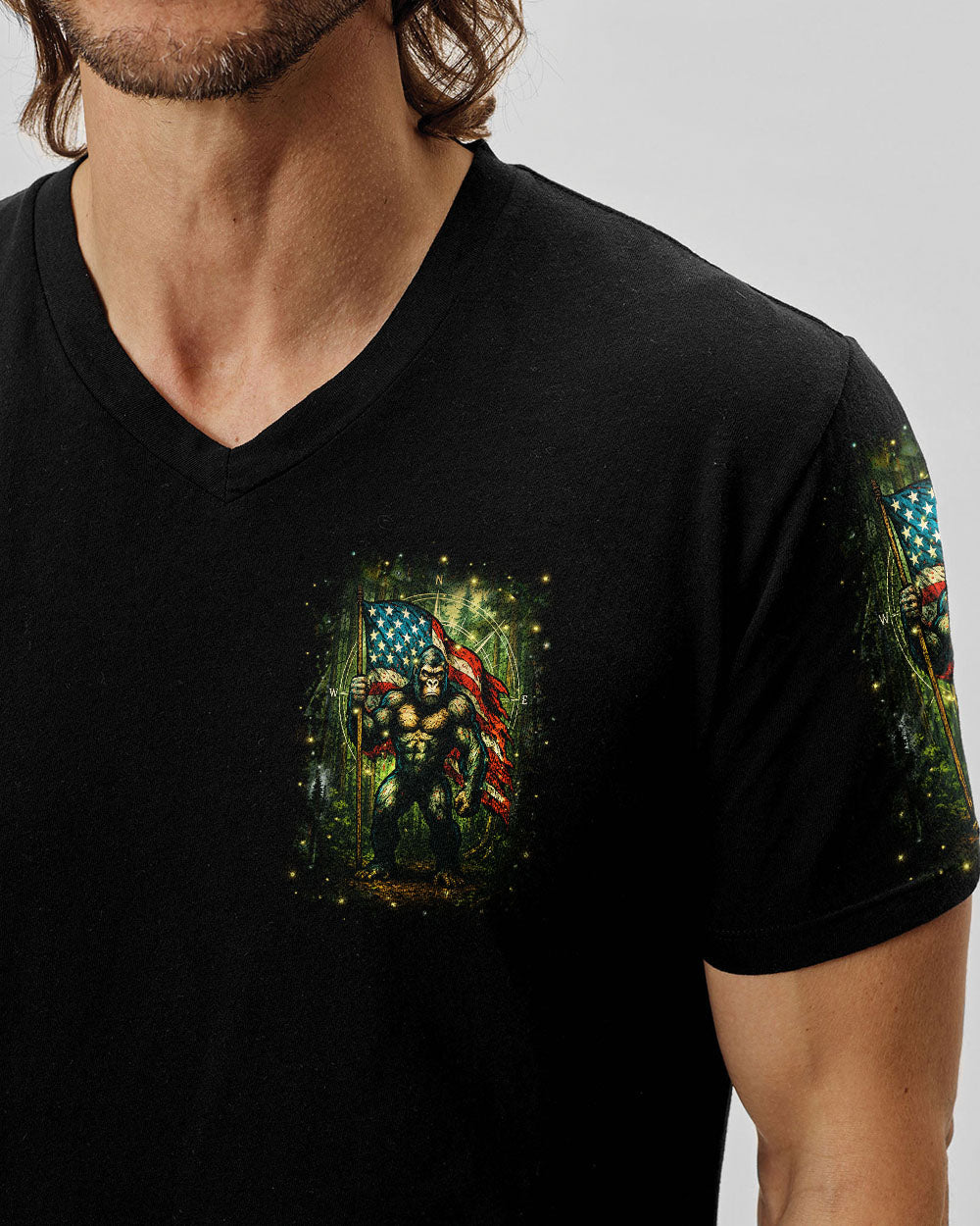 BLISSCORNERS HOME OF THE BRAVE LAND OF THE FREE BIGFOOT ALL OVER PRINT