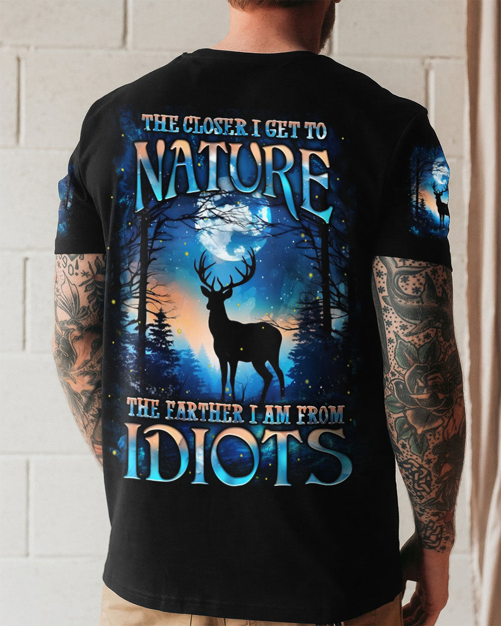 BLISSCORNERS THE CLOSER I GET TO NATURE DEER ALL OVER PRINT