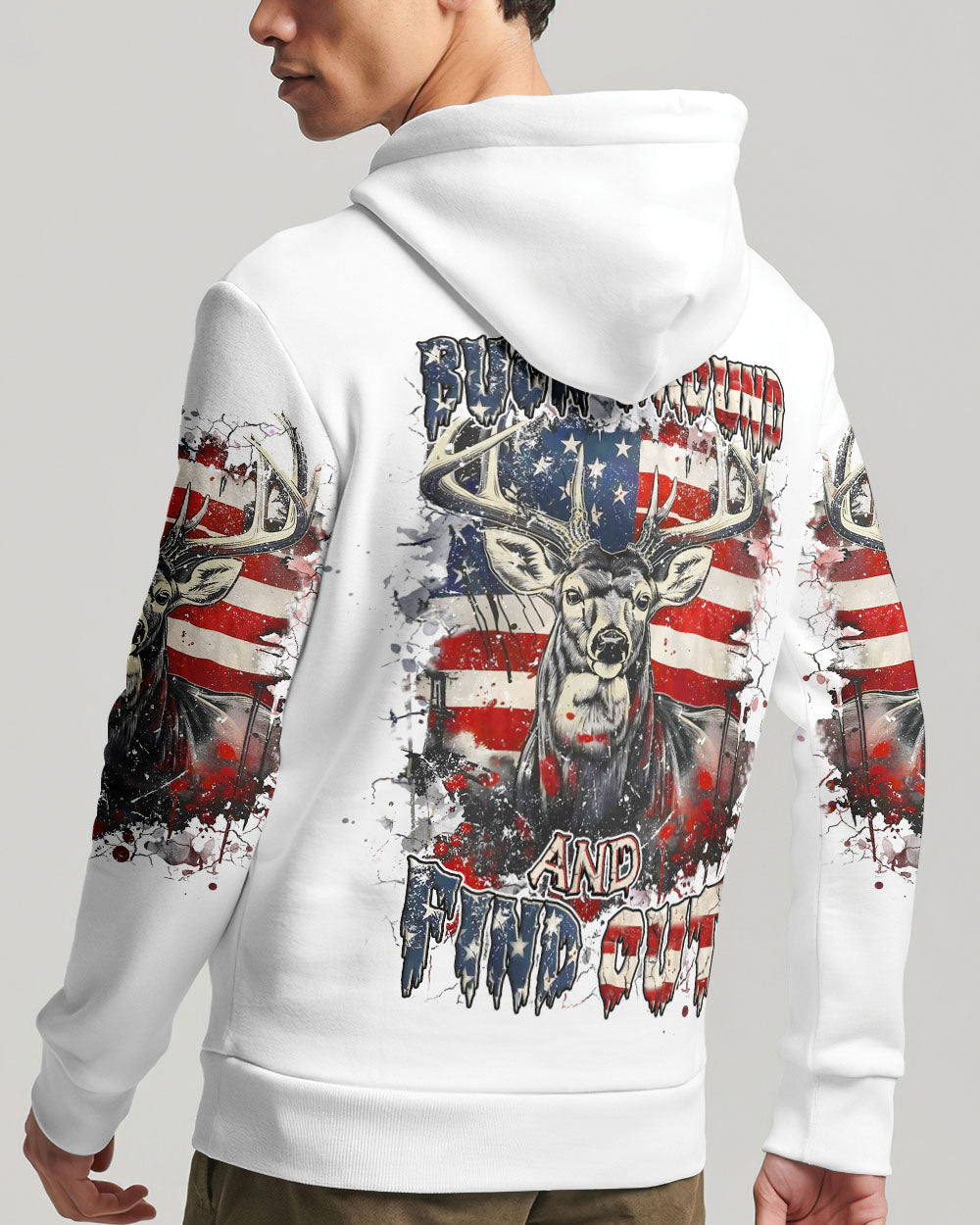 BLISSCORNERS BUCK AROUND AND FIND OUT DEER HUNTING ALL OVER PRINT