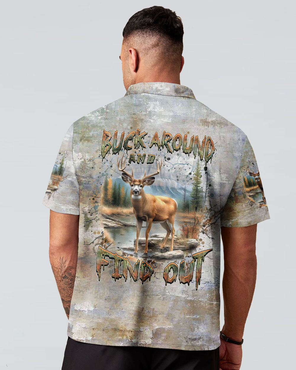 BLISSCORNERS BUCK AROUND AND FIND OUT HUNTING DEER ALL OVER PRINT