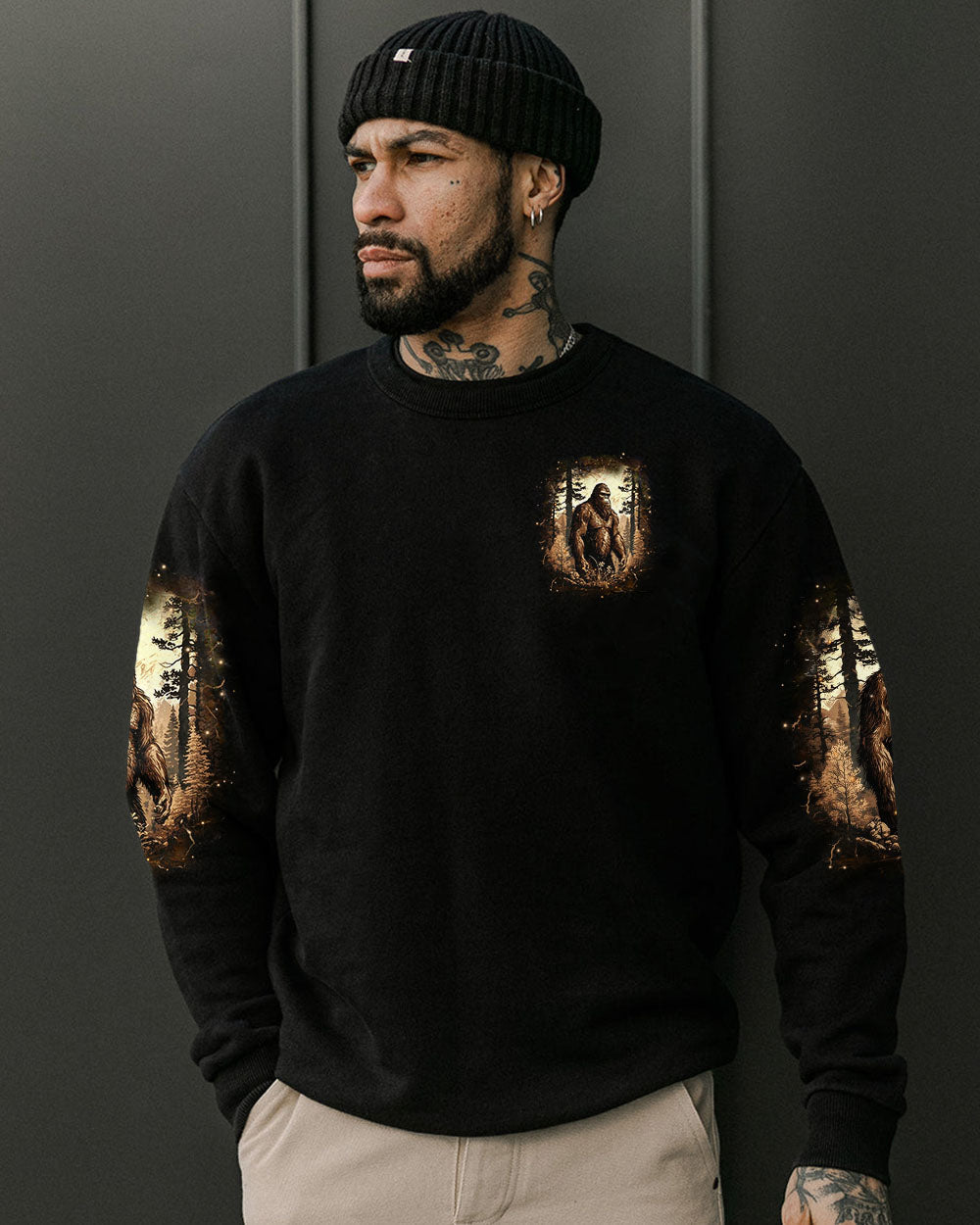 BLISSCORNERS AND INTO THE FOREST I GO BIGFOOT ALL OVER PRINT