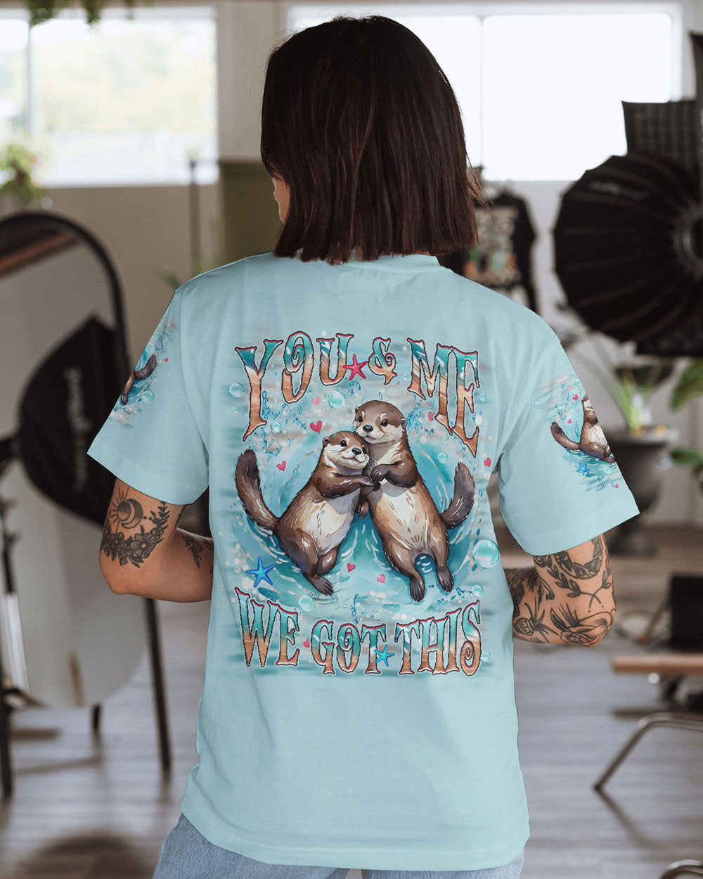 BLISSCORNERS YOU & ME WE GOT THIS COUPLE SEA OTTER ALL OVER PRINT