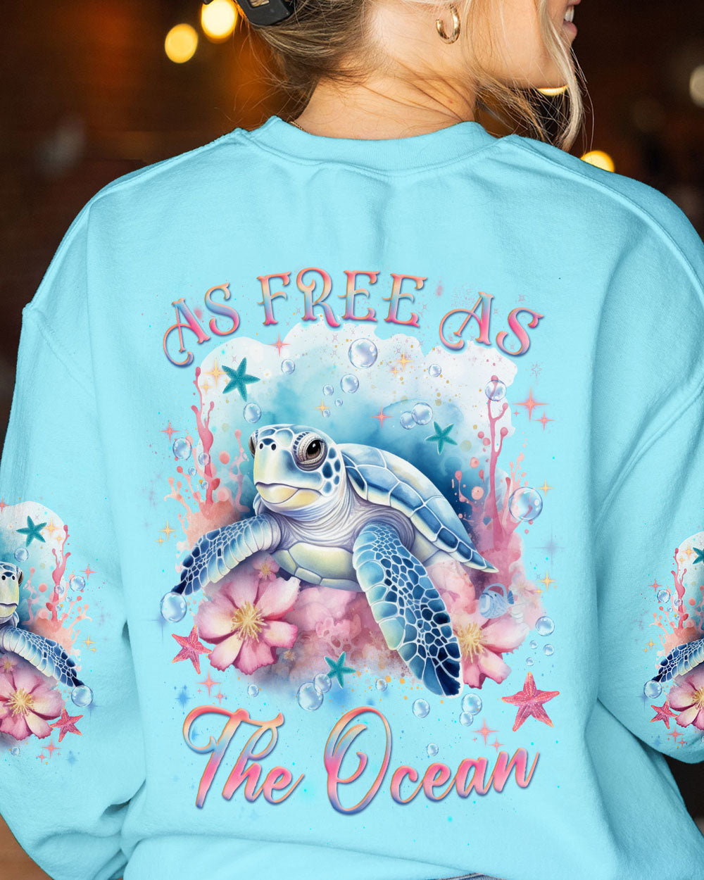 BLISSCORNERS AS FREE AS THE OCEAN TURTLE ALL OVER PRINT