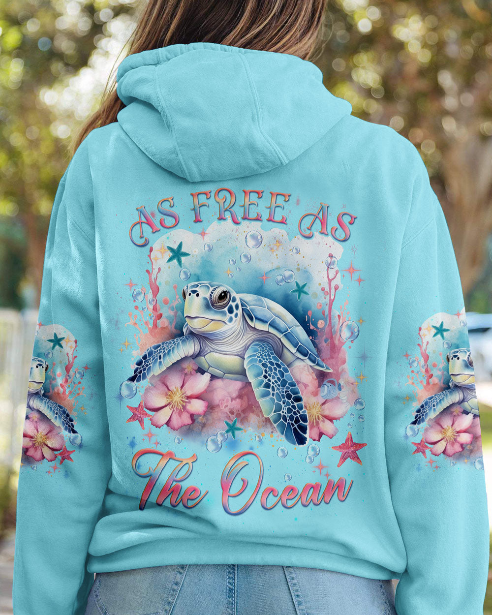 BLISSCORNERS AS FREE AS THE OCEAN TURTLE ALL OVER PRINT