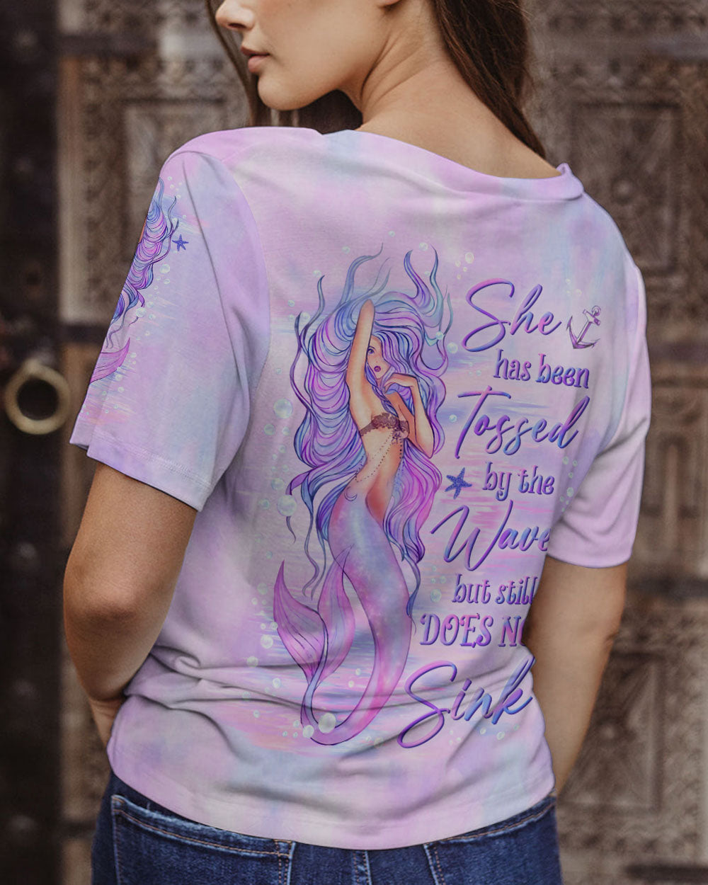 BLISSCORNERS SHE HAS BEEN TOSSED BY THE WAVES MERMAID ALL OVER PRINT