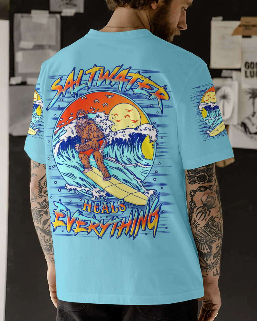 BLISSCORNERS SALTWATER HEALS EVERYTHING BIGFOOT ALL OVER PRINT