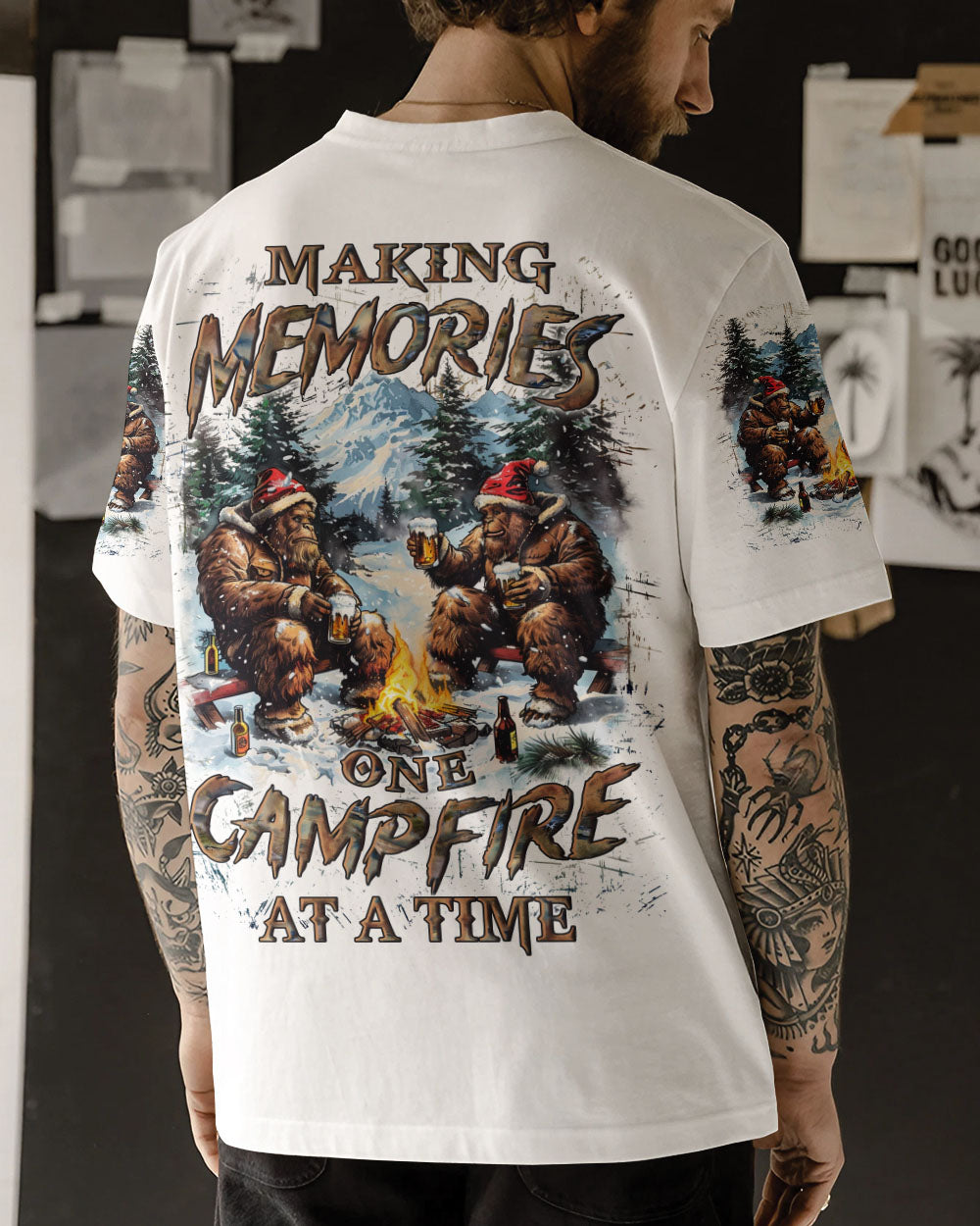 BLISSCORNERS MAKING MEMORIES ONE CAMPFIRE AT A TIME CHRISTMAS ALL OVER PRINT
