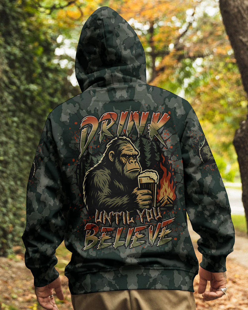 BLISSCORNERS DRINK UNTIL YOU BELIEVE BIGFOOT ALL OVER PRINT
