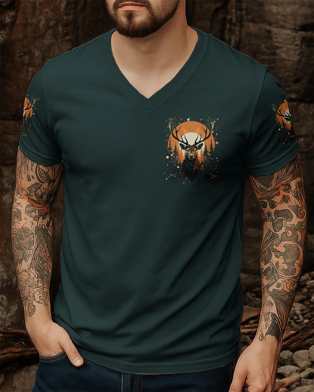 BLISSCORNERS HUNTING IT'S IN MY BLOOD DEER ALL OVER PRINT