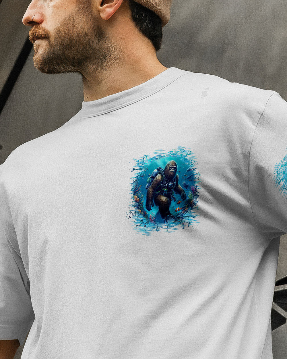 BLISSCORNERS AND INTO THE OCEAN I GO BIGFOOT ALL OVER PRINT