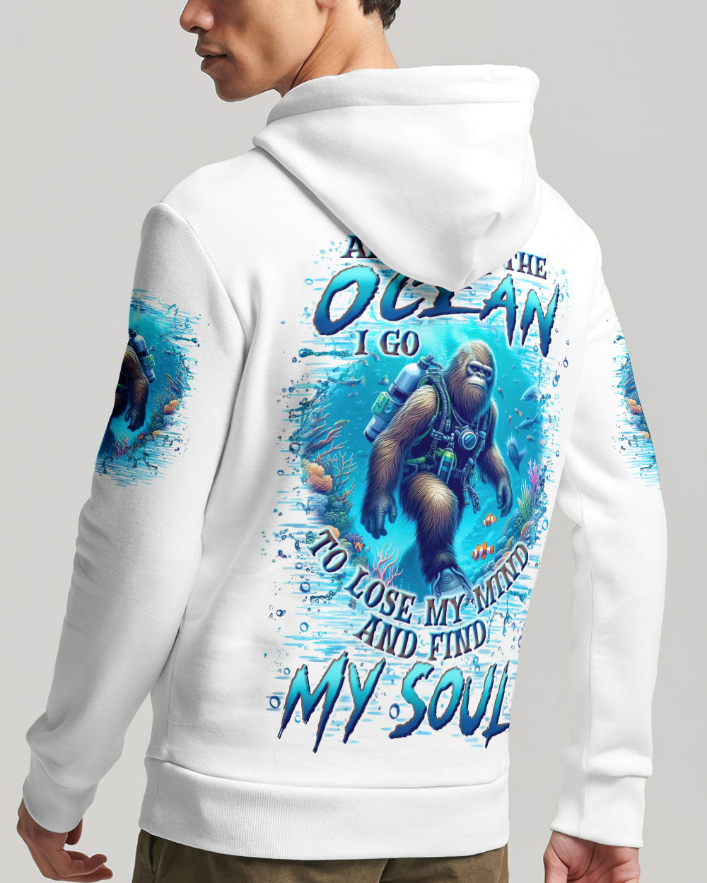BLISSCORNERS AND INTO THE OCEAN I GO BIGFOOT ALL OVER PRINT