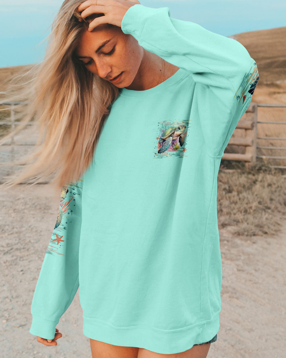 BLISSCORNERS THE OCEAN IS MY HOME TURTLE ALL OVER PRINT