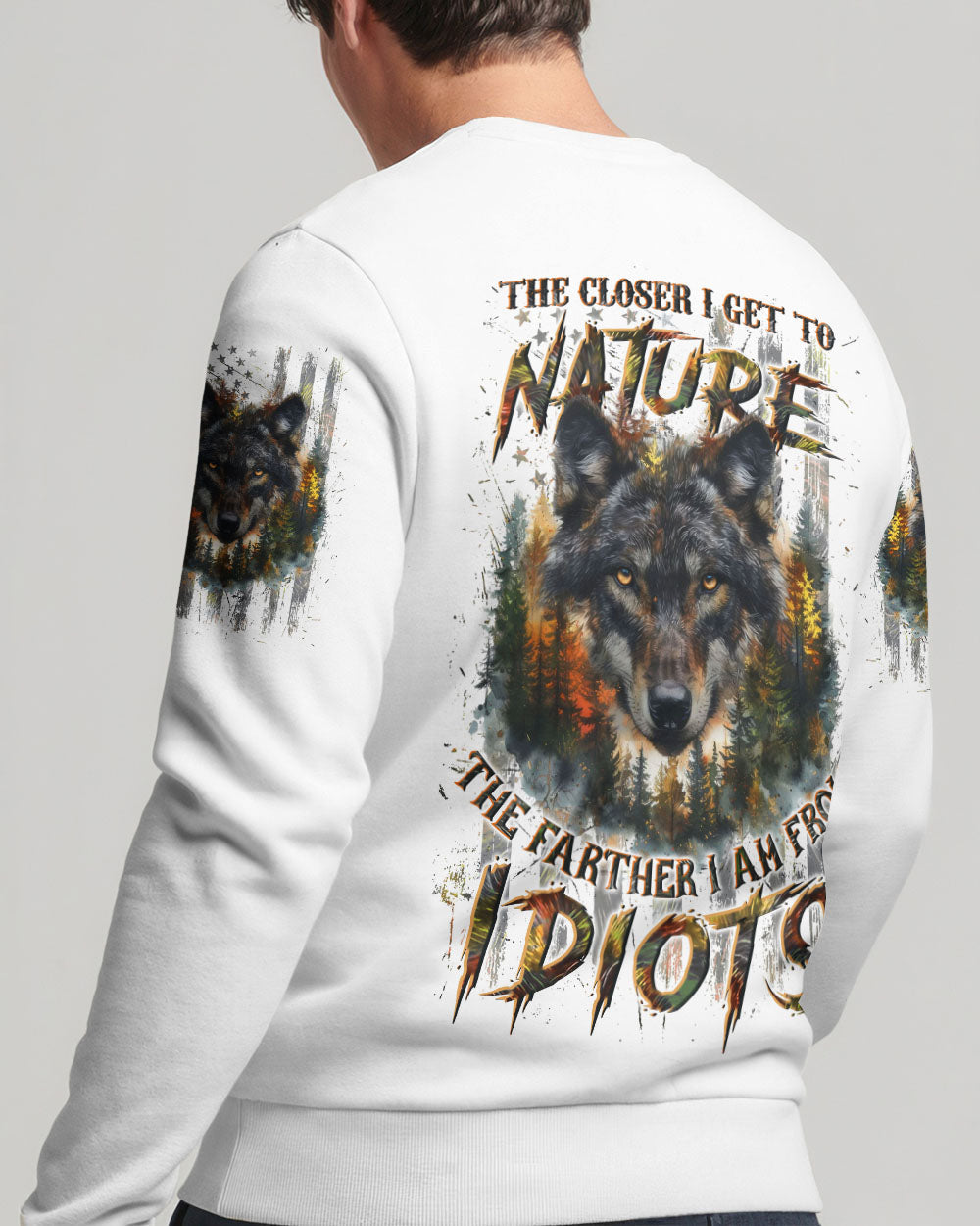 BLISSCORNERS THE CLOSER I GET TO NATURE WOLF ALL OVER PRINT
