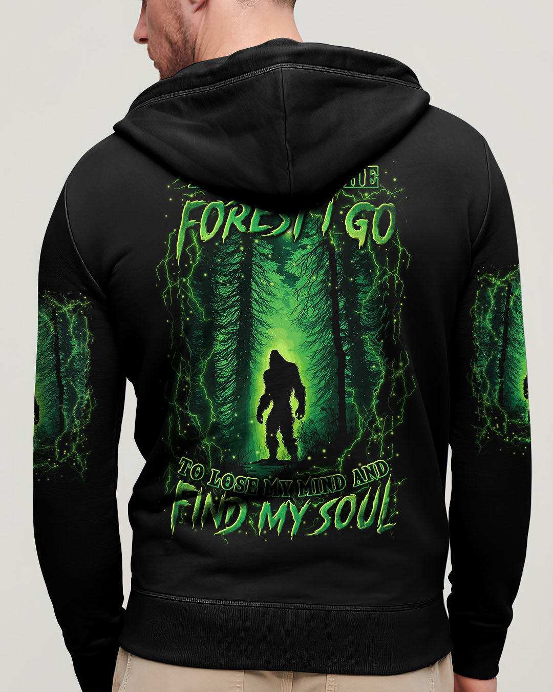 BLISSCORNERS AND INTO THE FOREST I GO BIGFOOT ALL OVER PRINT