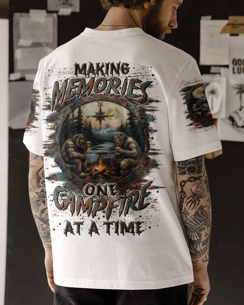 BLISSCORNERS MAKING MEMORIES ONE CAMPFIRE AT A TIME BIGFOOT ALL OVER PRINT- YHLN1012243