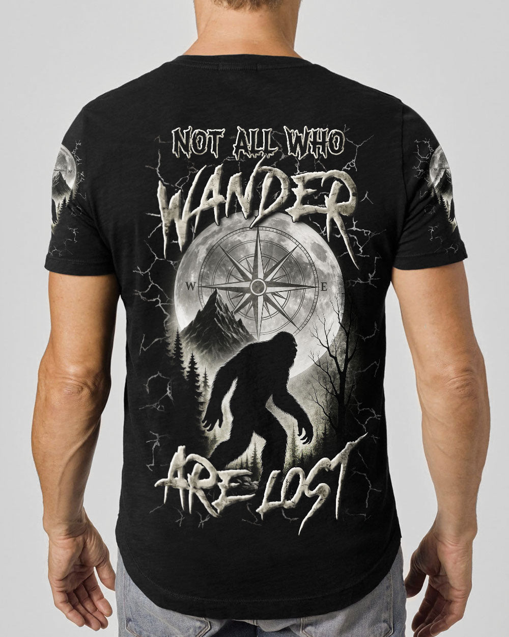 BLISSCORNERS NOT ALL WHO WANDER ARE LOST BIGFOOT ALL OVER PRINT