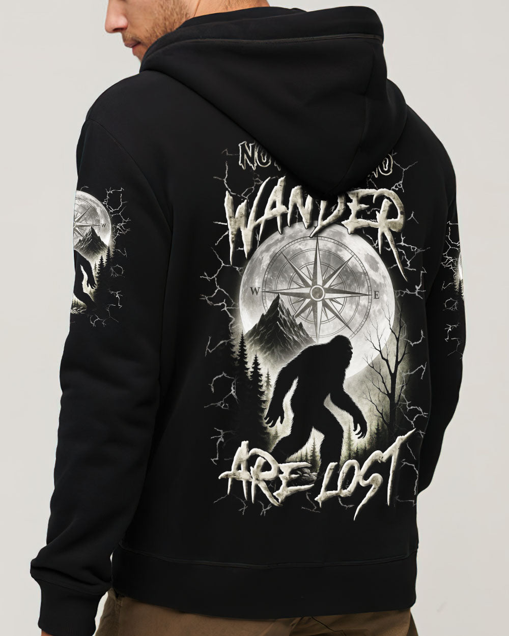BLISSCORNERS NOT ALL WHO WANDER ARE LOST BIGFOOT ALL OVER PRINT