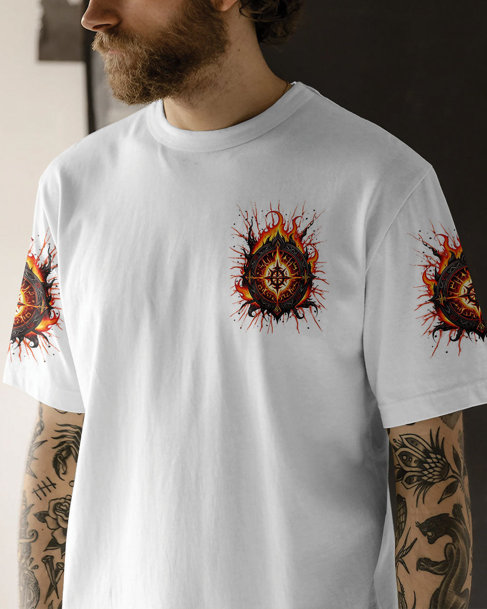 BLISSCORNERS NOT ALL WHO WANDER ARE LOST COMPASS FIRE ALL OVER PRINT